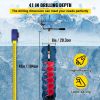 Ice Drill Auger, 8'' Diameter Nylon Ice Auger, 41'' Length Ice Auger Bit, Auger Drill w/ 14'' Adjustable Extension Rod, Rubber Handle, Drill Ada