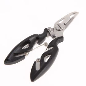 Outdoor Curved Mouth Fishing Pliers Hook Scissors Fishing Line Scissors Eagle Nose Pliers Lure Scissors Stainless Steel Lure Pli (Color: black)