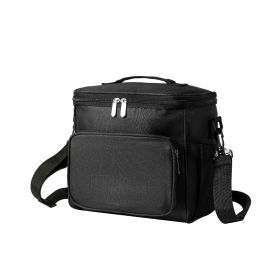 Portable Oxford Lunch Boxes One Shoulder Fresh-Keeping Bags (Color: black)